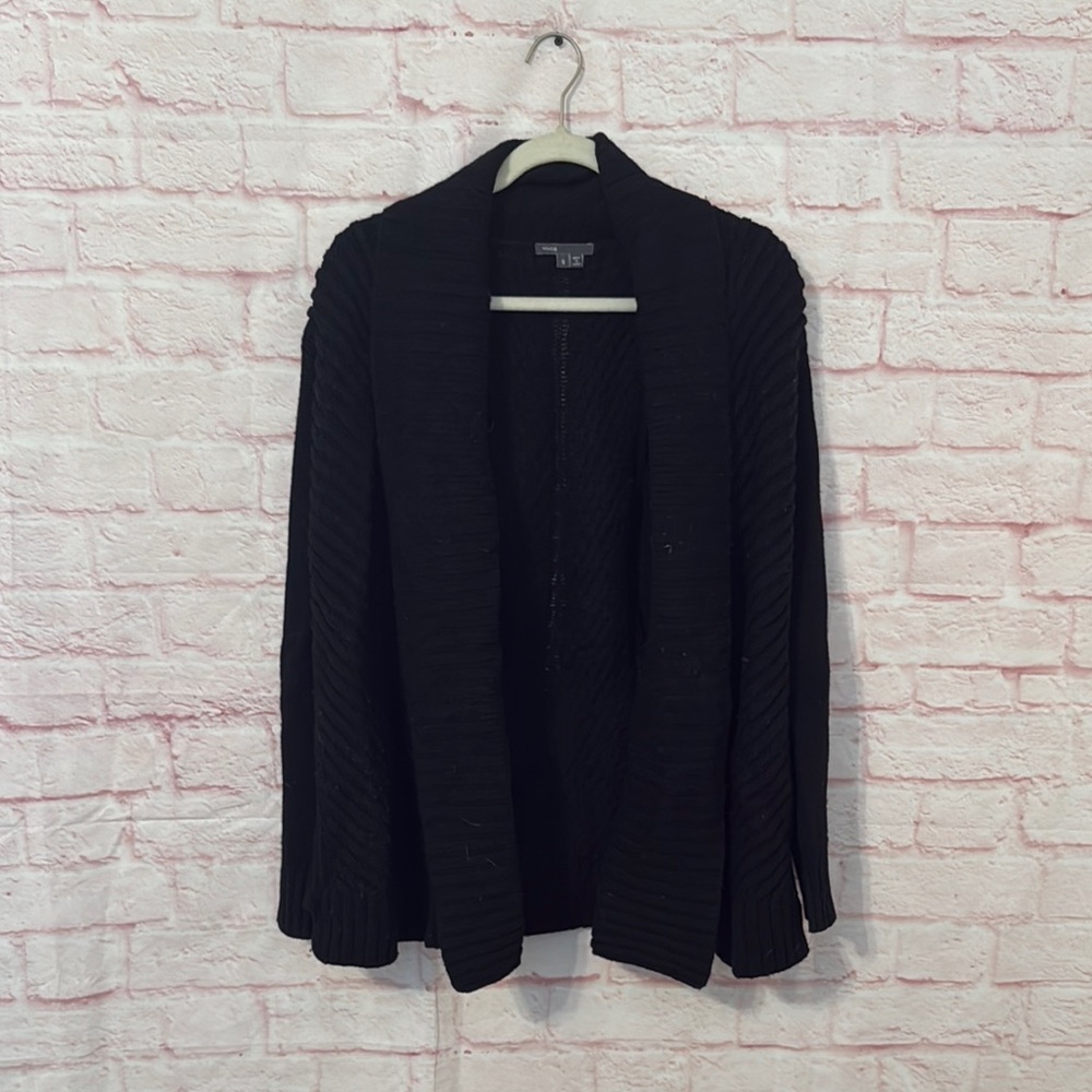 Vince Black Open Front Cardigan